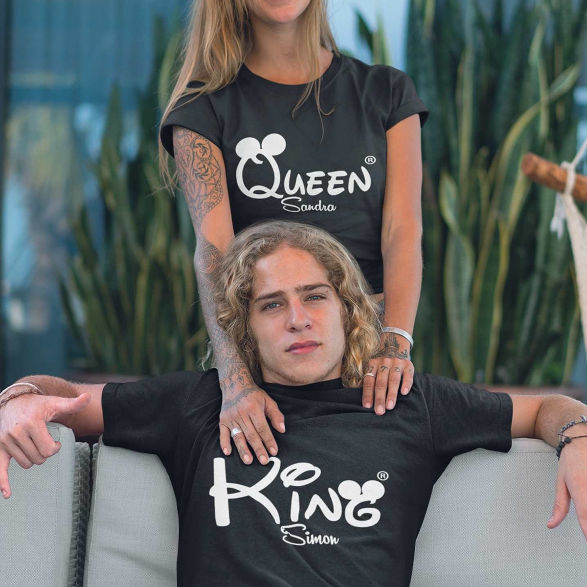 Fun King Queen T-Shirt Partner Look: Magliette Coordinate Per Coppie, 100% Cotone, Regalo Originale - 4