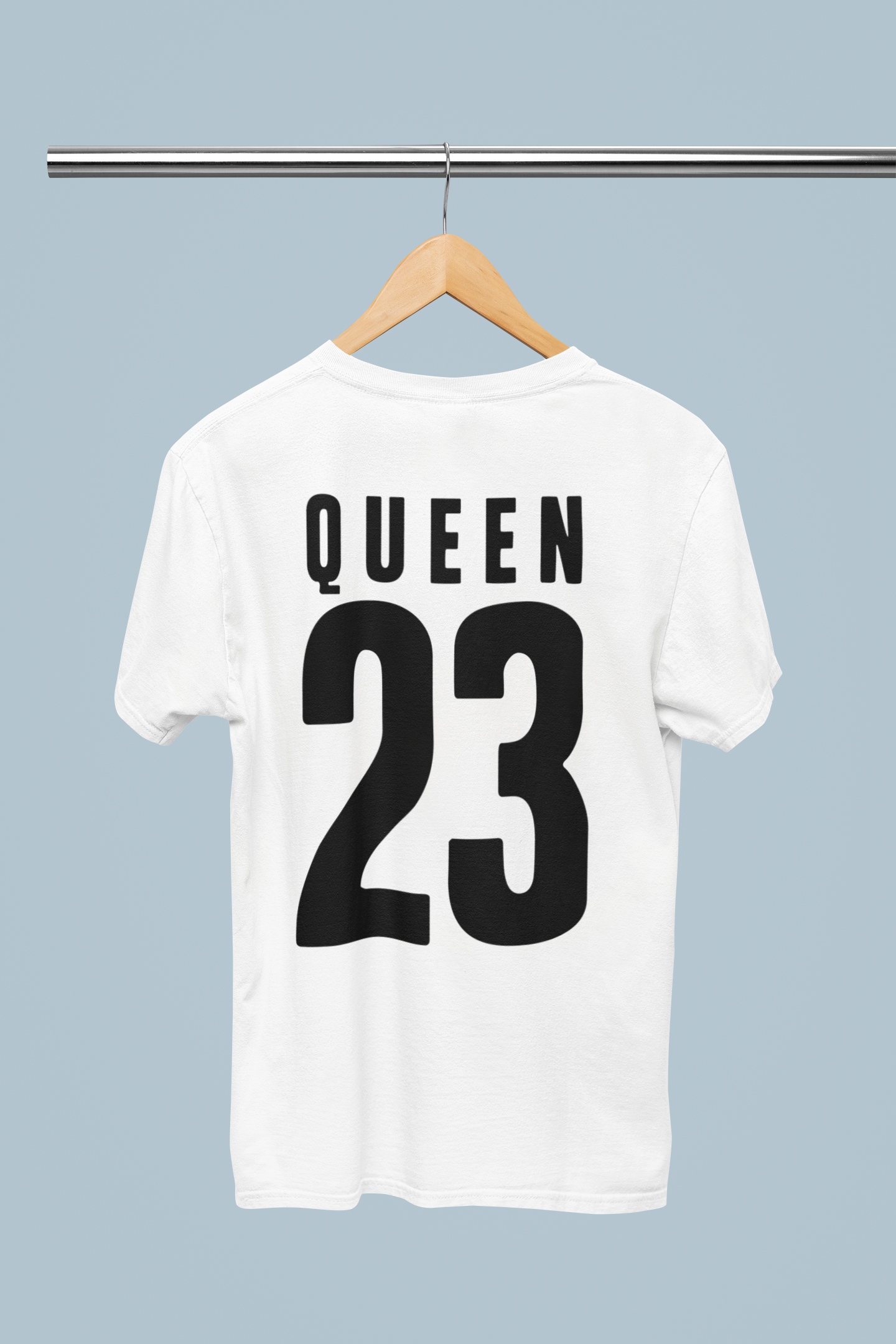Design your own t-shirt with your own names and numbers King 01 Queen 01 couple shirts