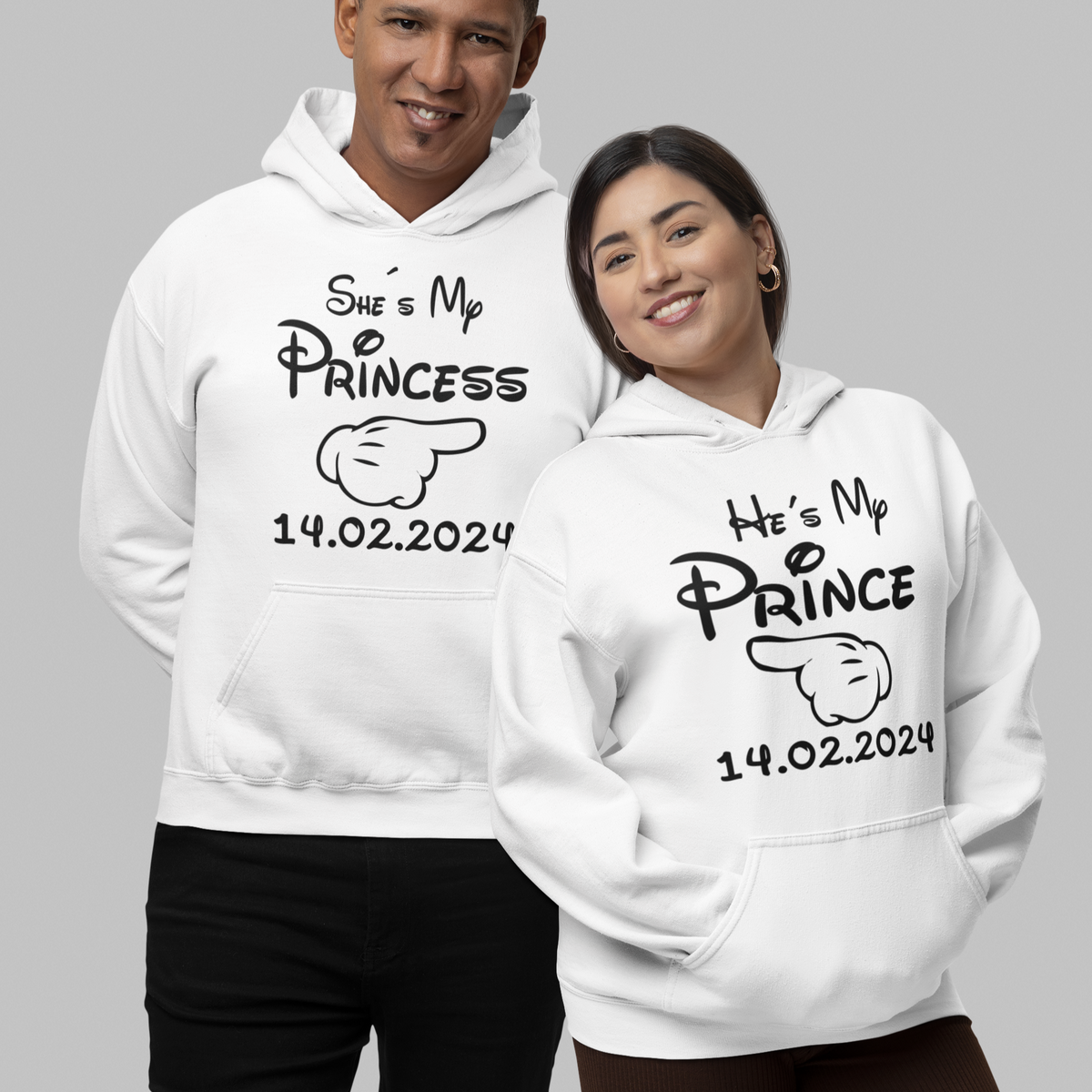 King & Queen sweater with name set of couple hoodie