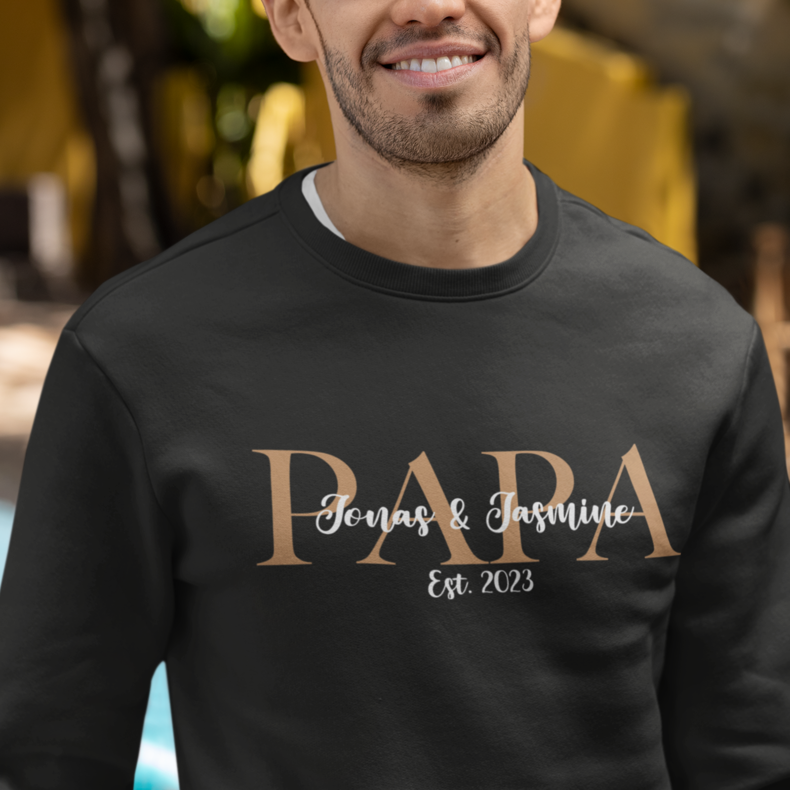 mama papa tante onkel omi opi pullover individuell mit namen als Familien set bestellen Onlineshop für partnerlook und Pärchen sweatshirt schwarz