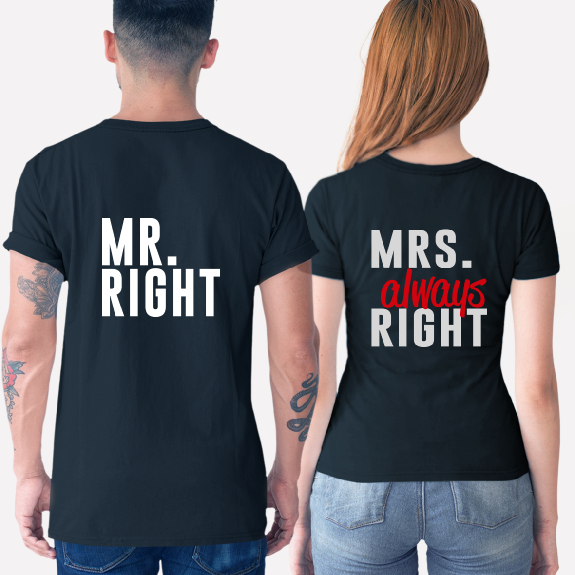 partner shirts mit mr right mrs always right fun shirts für pärchen Geschenkideen für frauen fotoshooting couplegoals couplestyle hoodies schwarz