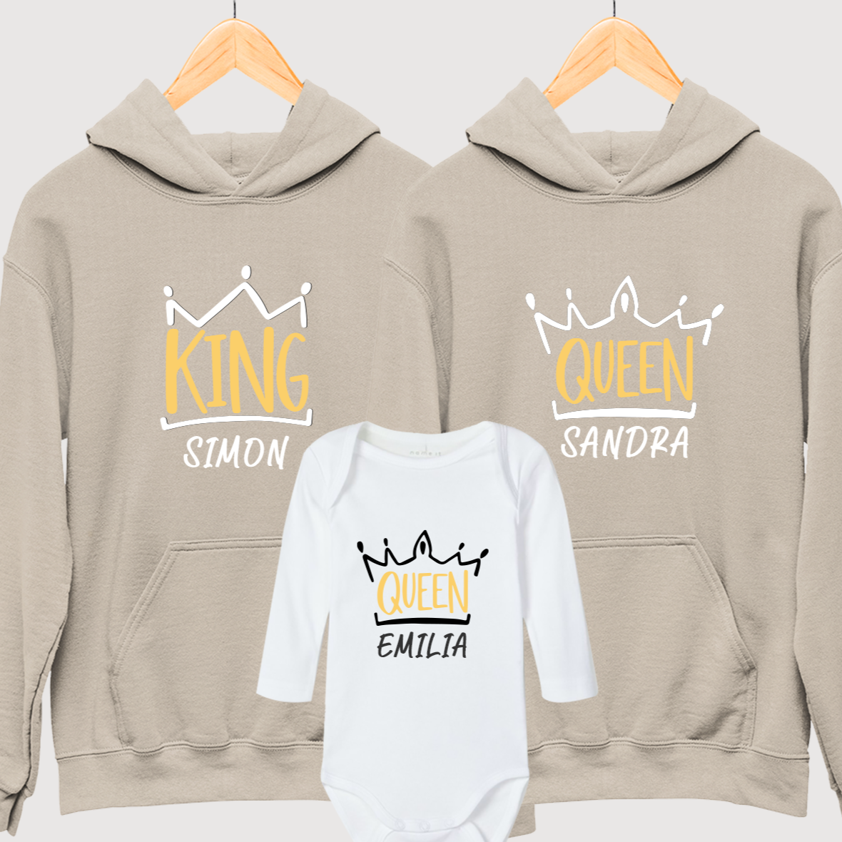 KING QUEEN SKETCH Partnerlook Outfit Familienoutfit für Fotoshooting