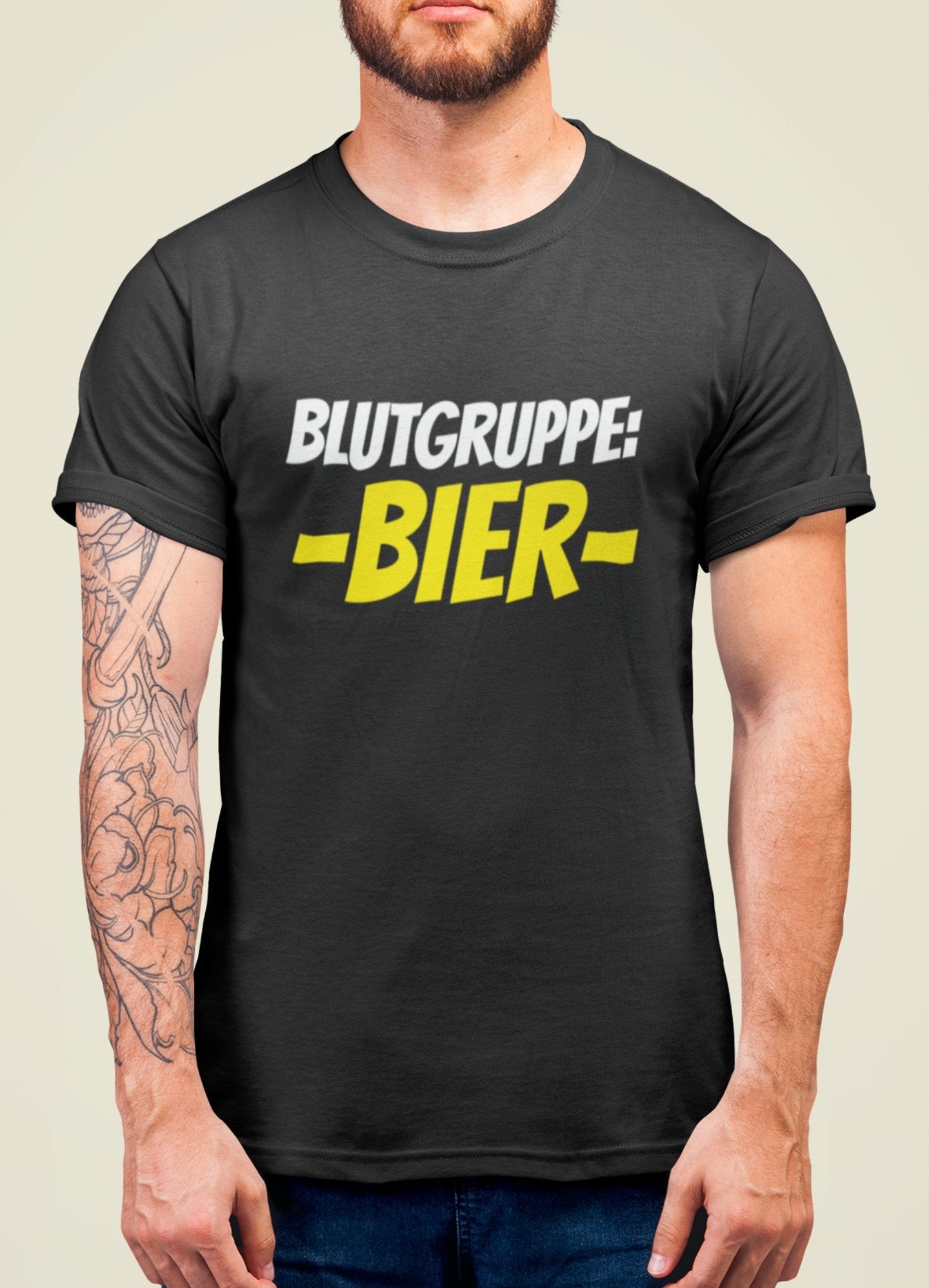 Blutgruppe bier t-shirt lustige shirts funny shirts schwarzes party shirt