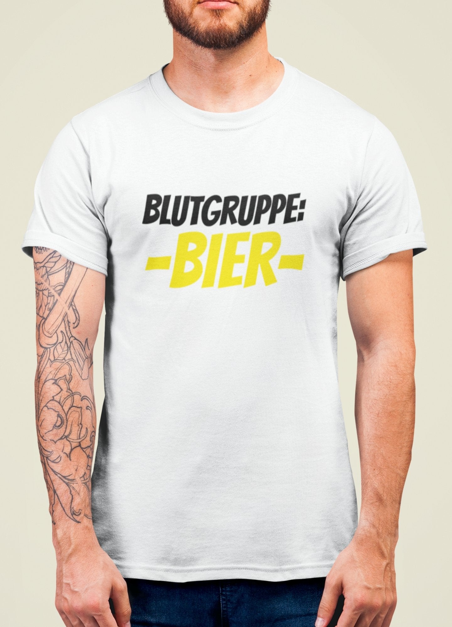 Blutgruppe bier t-shirt lustige shirts funny shirts weisses party shirt