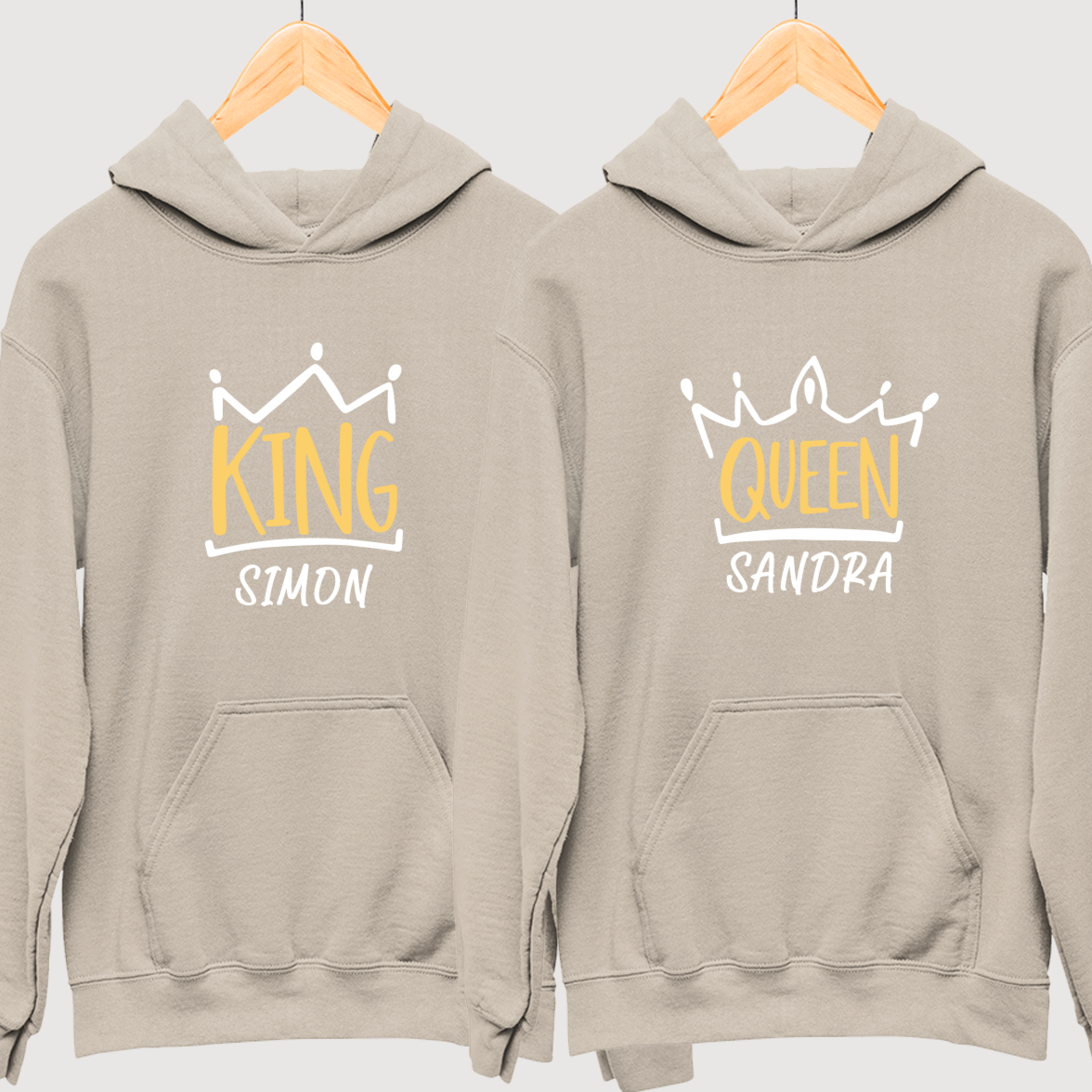 King Queen Hoodies Set of King & Queen Pärchen Pullover 