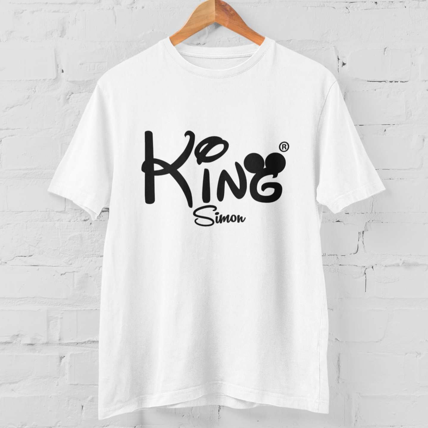 Herren Shirt weiss king mit Namen gestalten