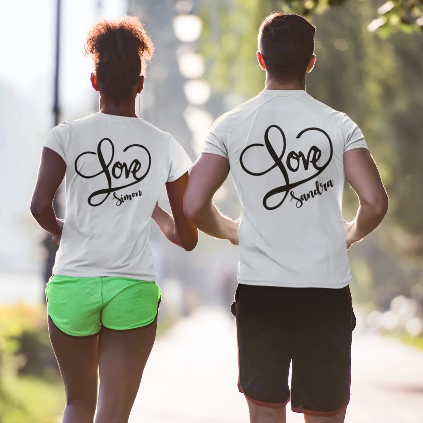 love shirts mit Wunschnamen Jogging shirts individuell bedrucken lassen