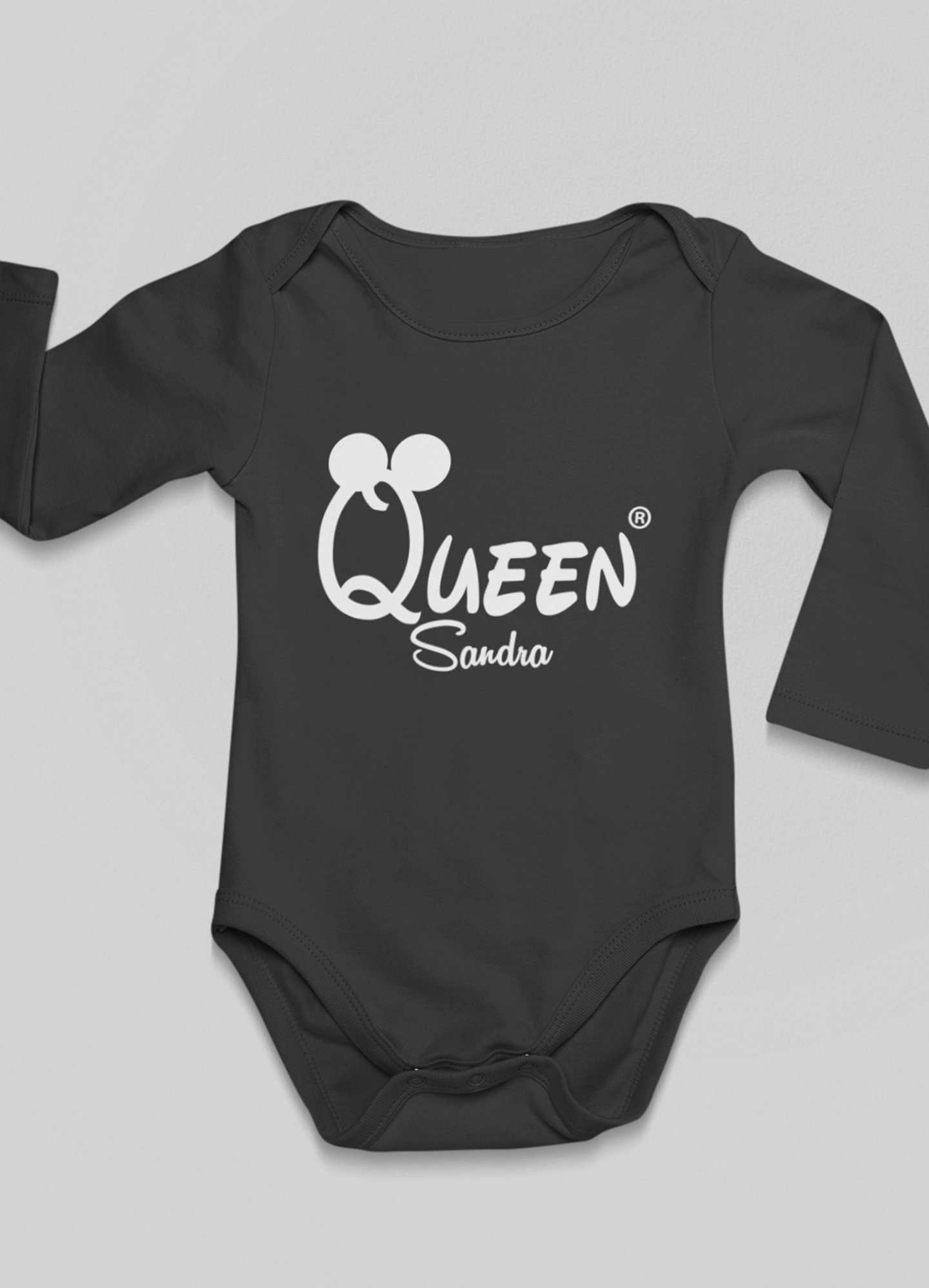 baby body schwarzer Strampler mit namen king geschenkidee babyshower kidsfashion black queen strampler mit name bedrucken lassen