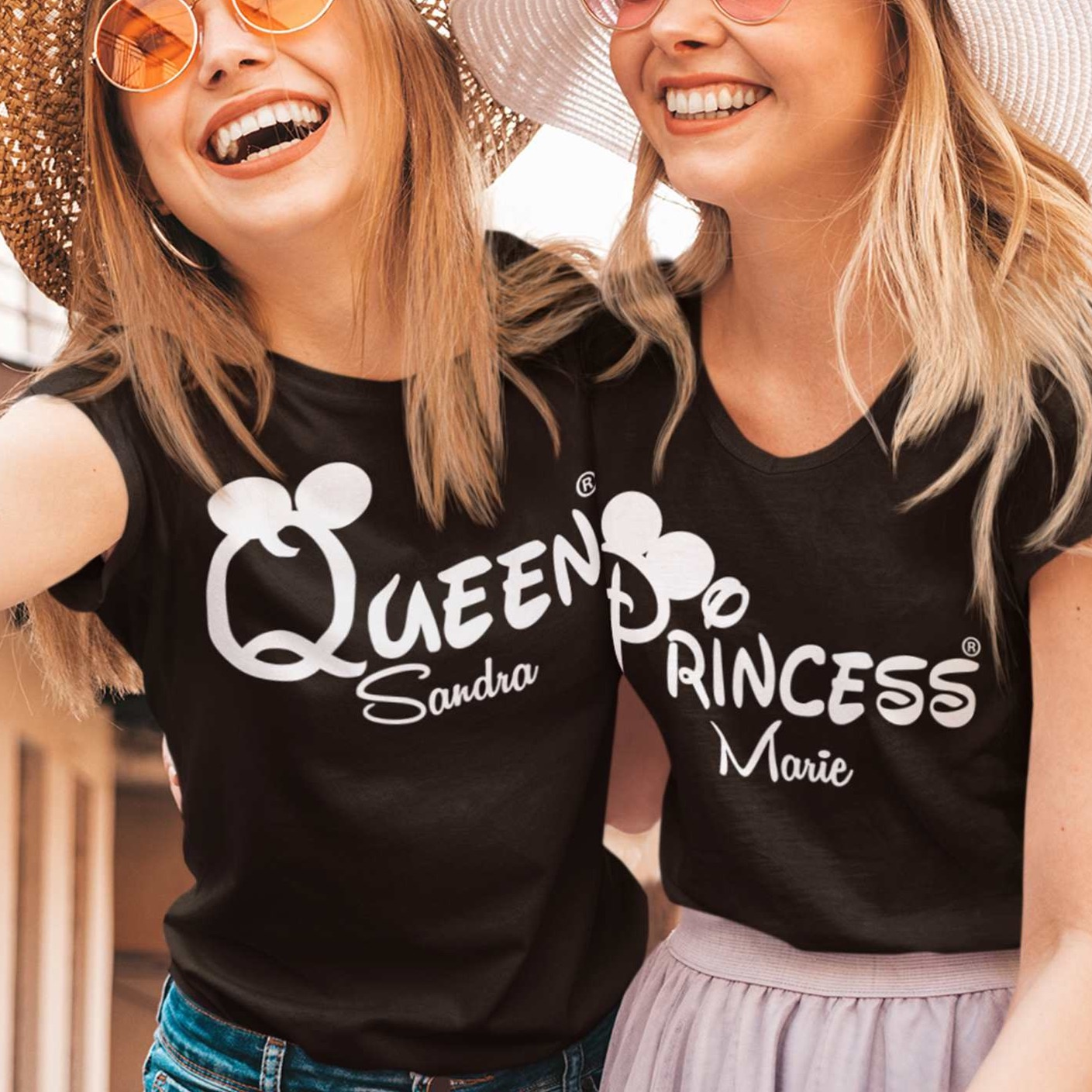 bff shirts mit namen schwarz queen princess