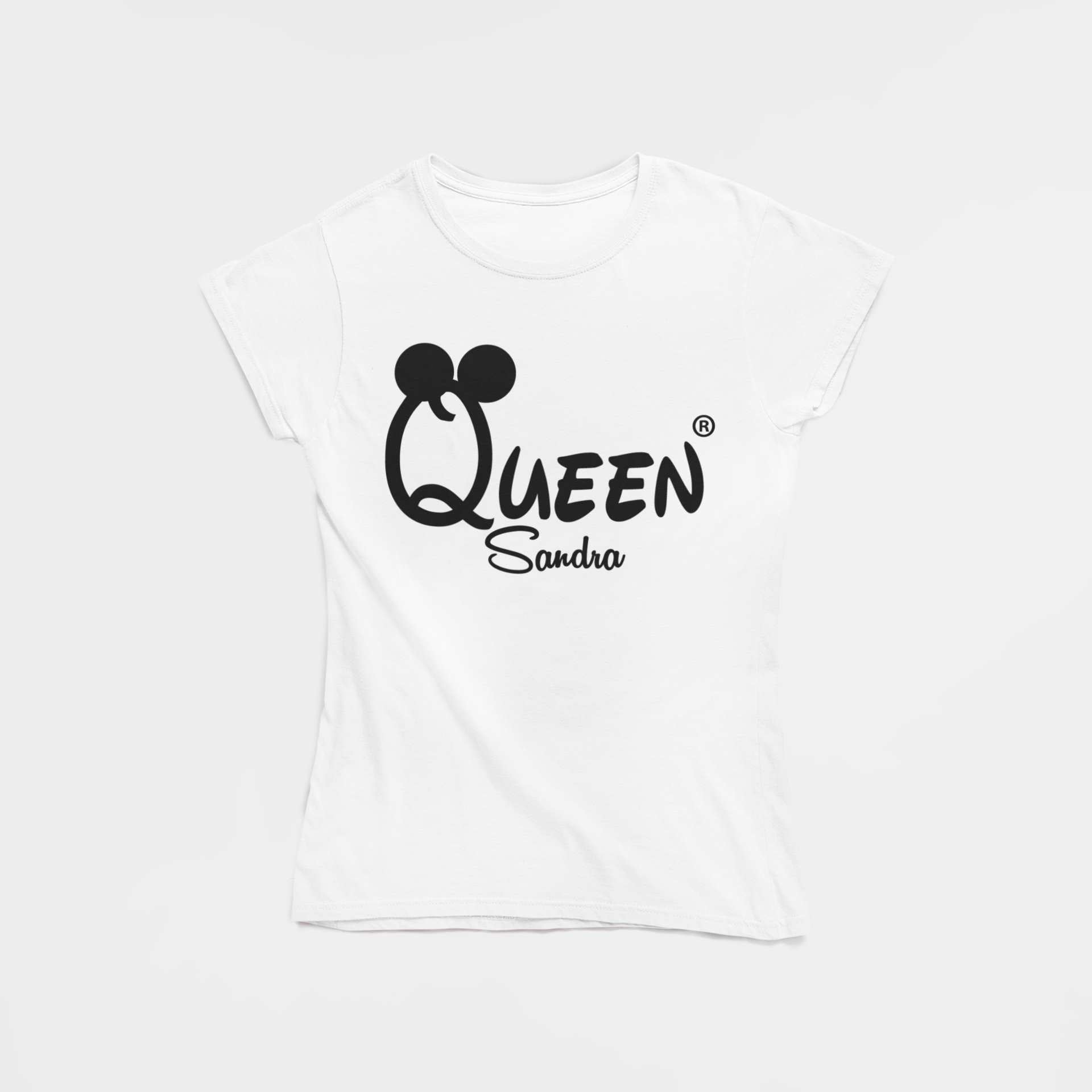 queen damen t-shirt mit Namen gestalten schwarz couplegoals partnerlook