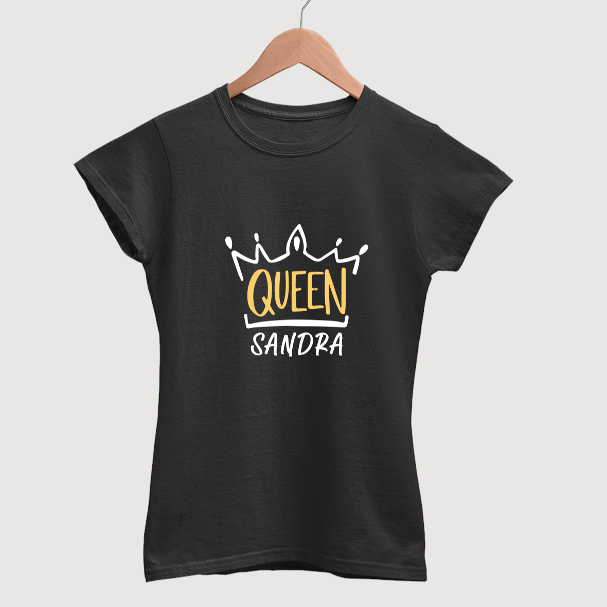 damen shirt schwarz mit name bedrucken lassen