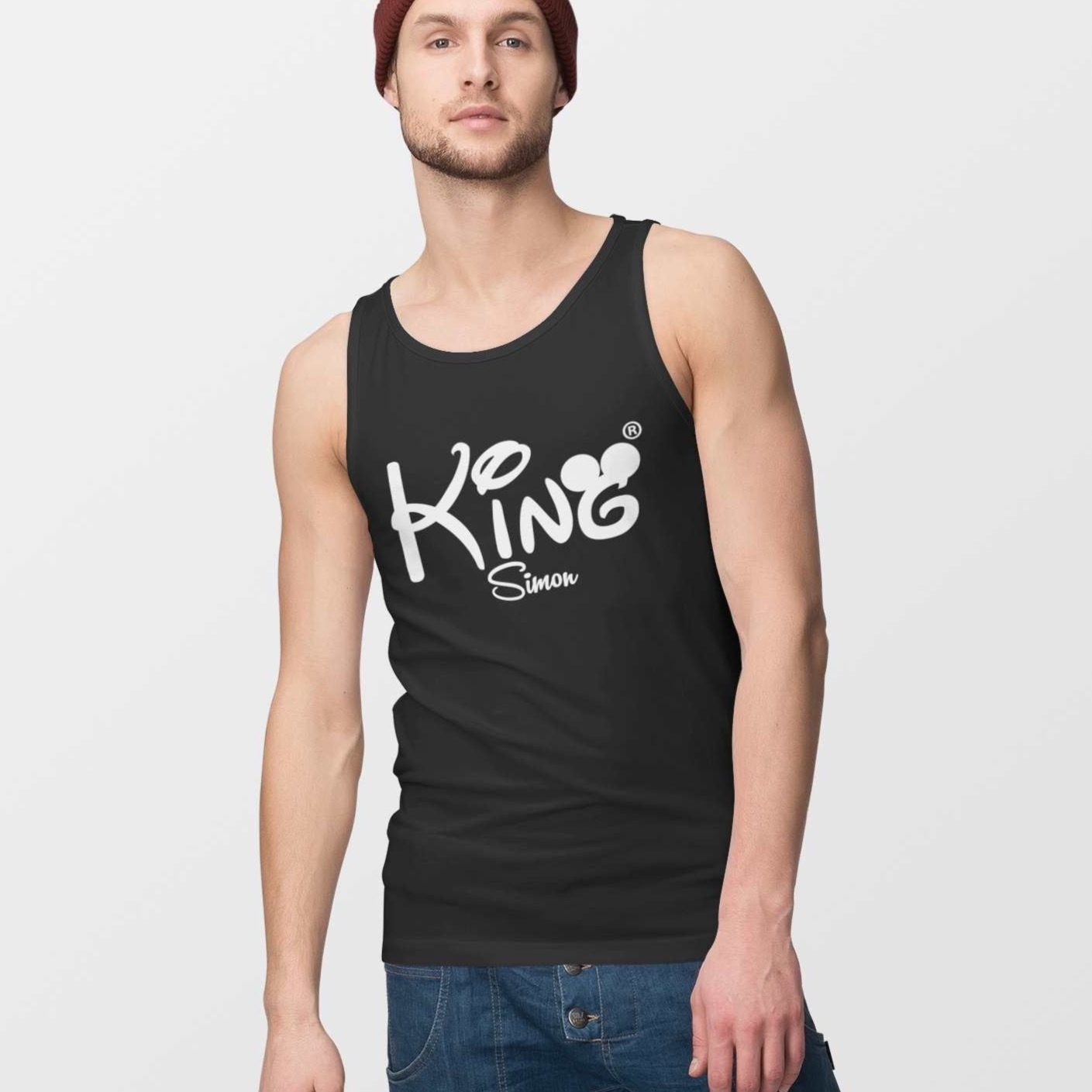 herren tank top in schwarz mit namen gestalten
