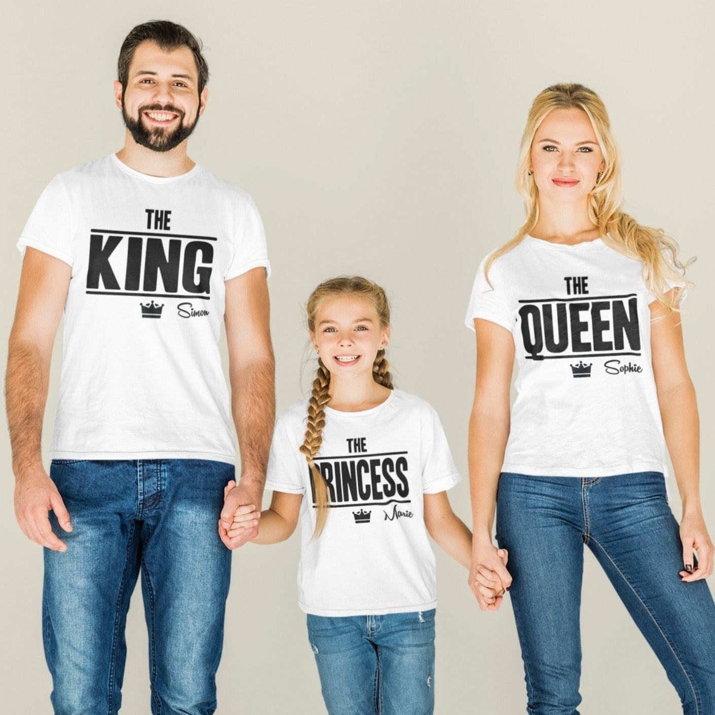 Familien shirts mit name als Set family shirts selbst gestalten weisse Shirts